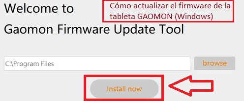 Cómo actualizar el firmware de la tableta GAOMON (Windows)