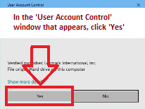 En la ventana 'Control de cuentas de usuario' que aparece, haga clic en 'Sí'.