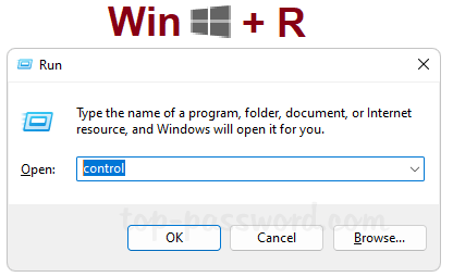 Presiona Win + R en el teclado. Escribe control