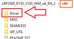 Abre la carpeta donde se extrajo y confirma que ves el archivo: ...\x64\Driver\