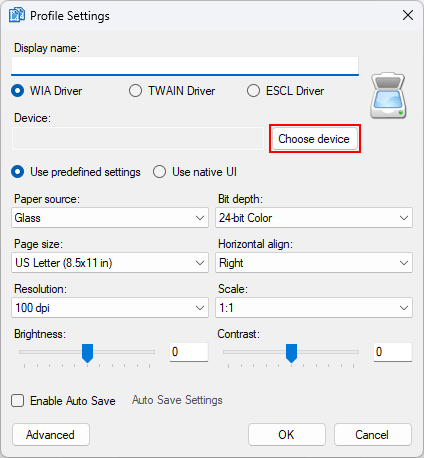 En el primer inicio, el programa le propondrá crear un perfil de escaneo