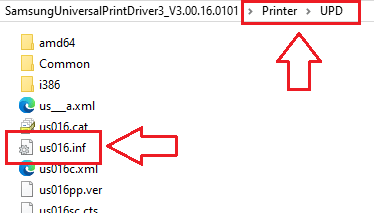 En la carpeta UPD busque el archivo us016.inf